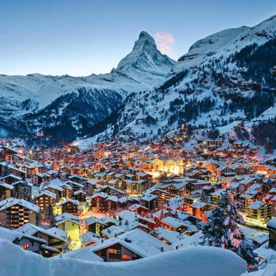 The glistening village of Zermatt