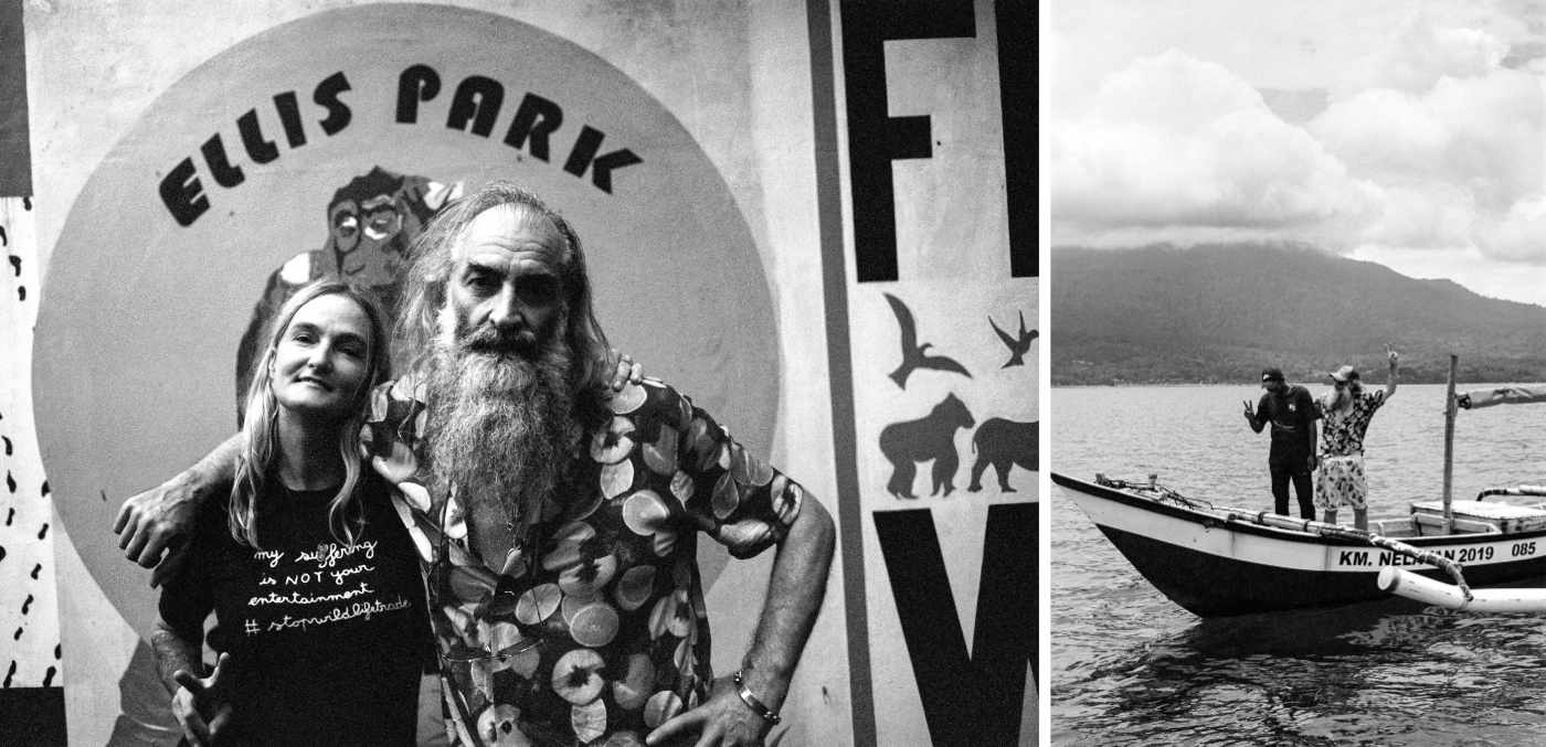 Ellis with Femke den Haas, Founder and Co-Director of Ellis Park Wildlife Sanctuary | Ellis credits some of his successes to his longstanding urge to “get out”