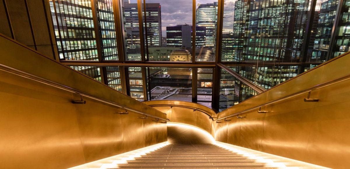 golden hotel staircase