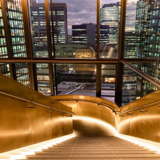 golden hotel staircase