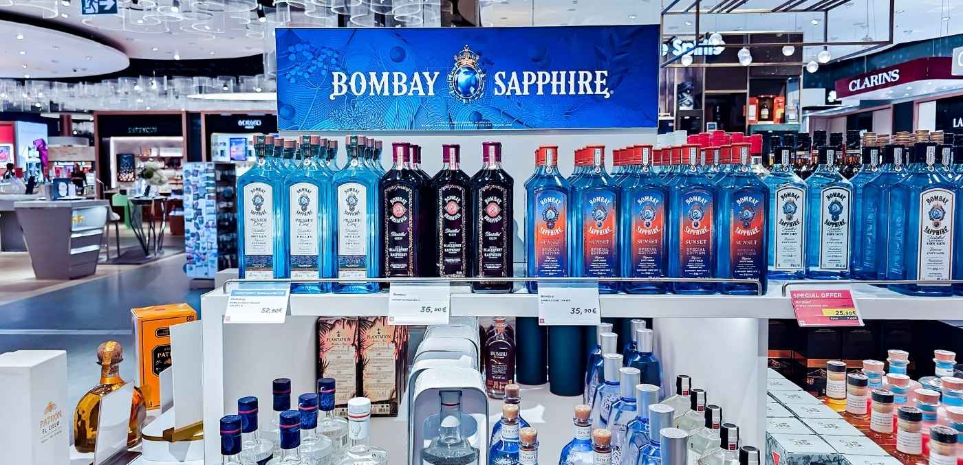 alcohol at duty-free shopping
