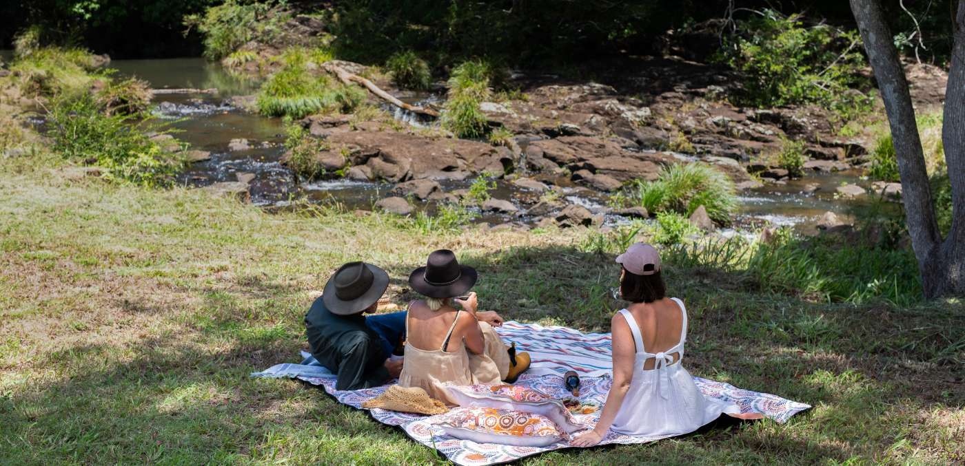 Picnic by the creek at Amaroo Bangalow