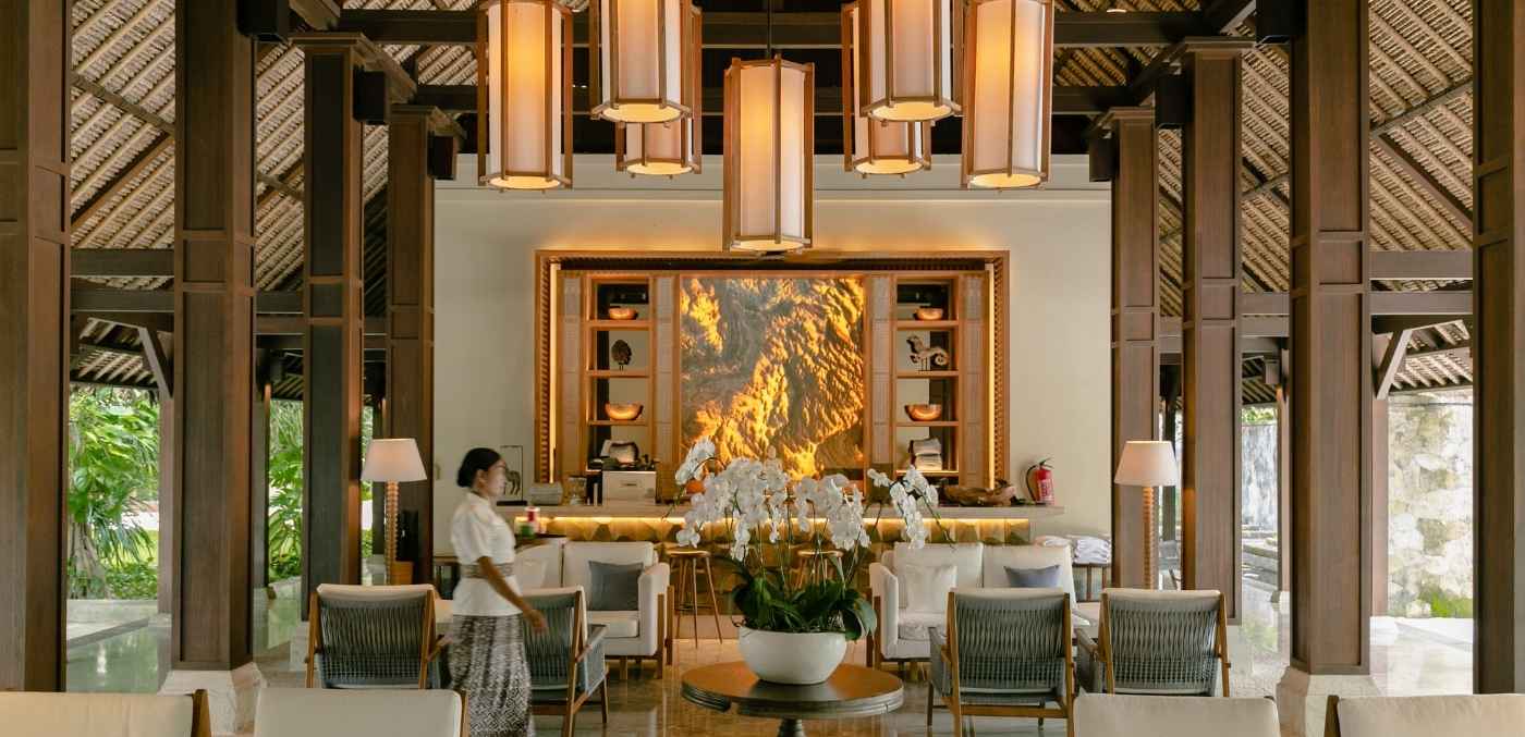 lobby of revivo wellness resort in bali