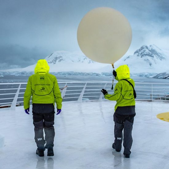 Scientific research with a weather balloon on Viking Cruises