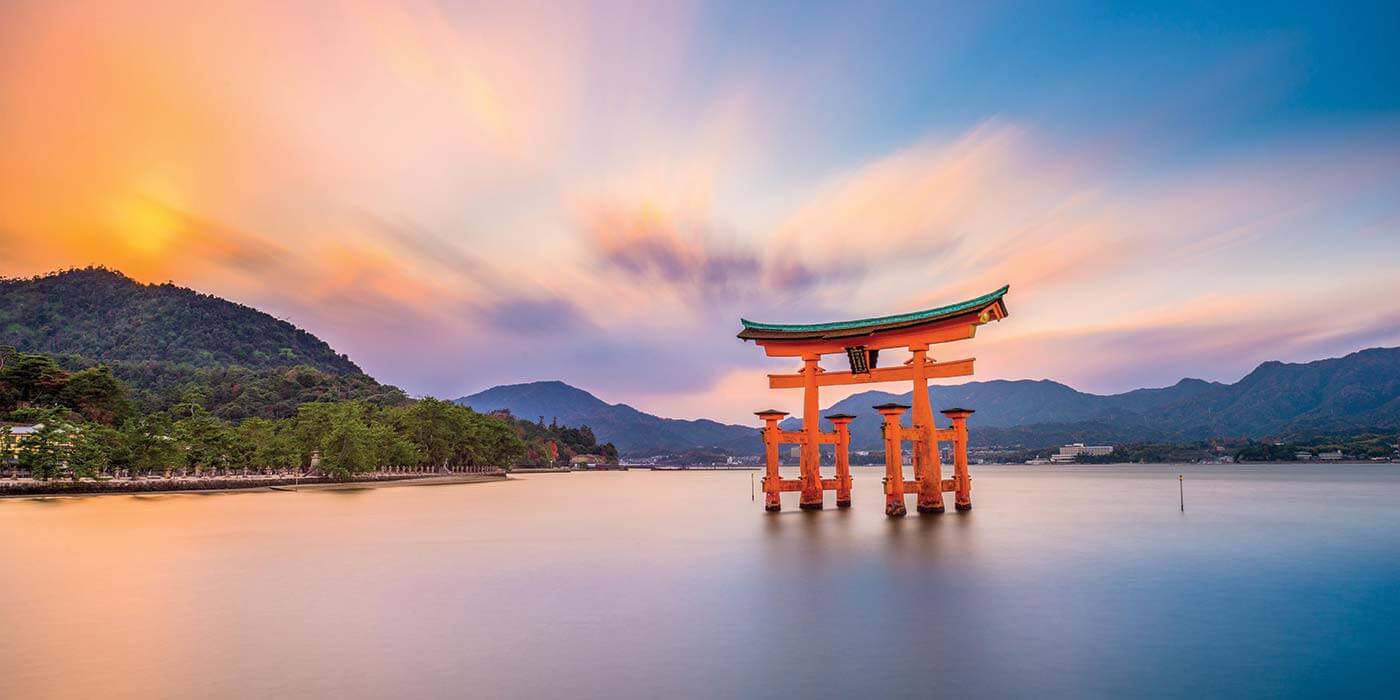 Miyajima Shrine Gate in Hiroshima, Japan.