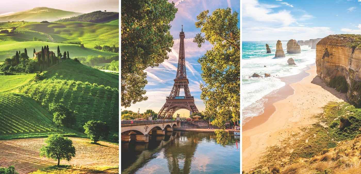 vineyard;; paris and the australias great ocean road