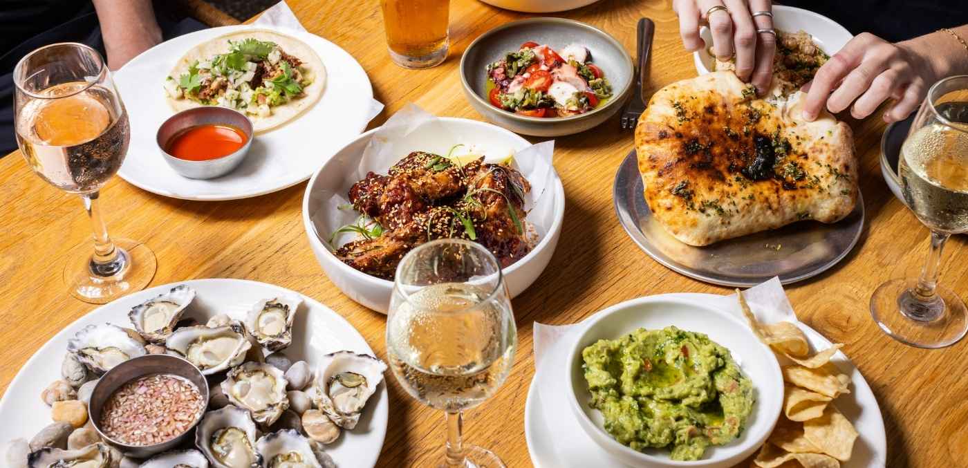 food spread on table