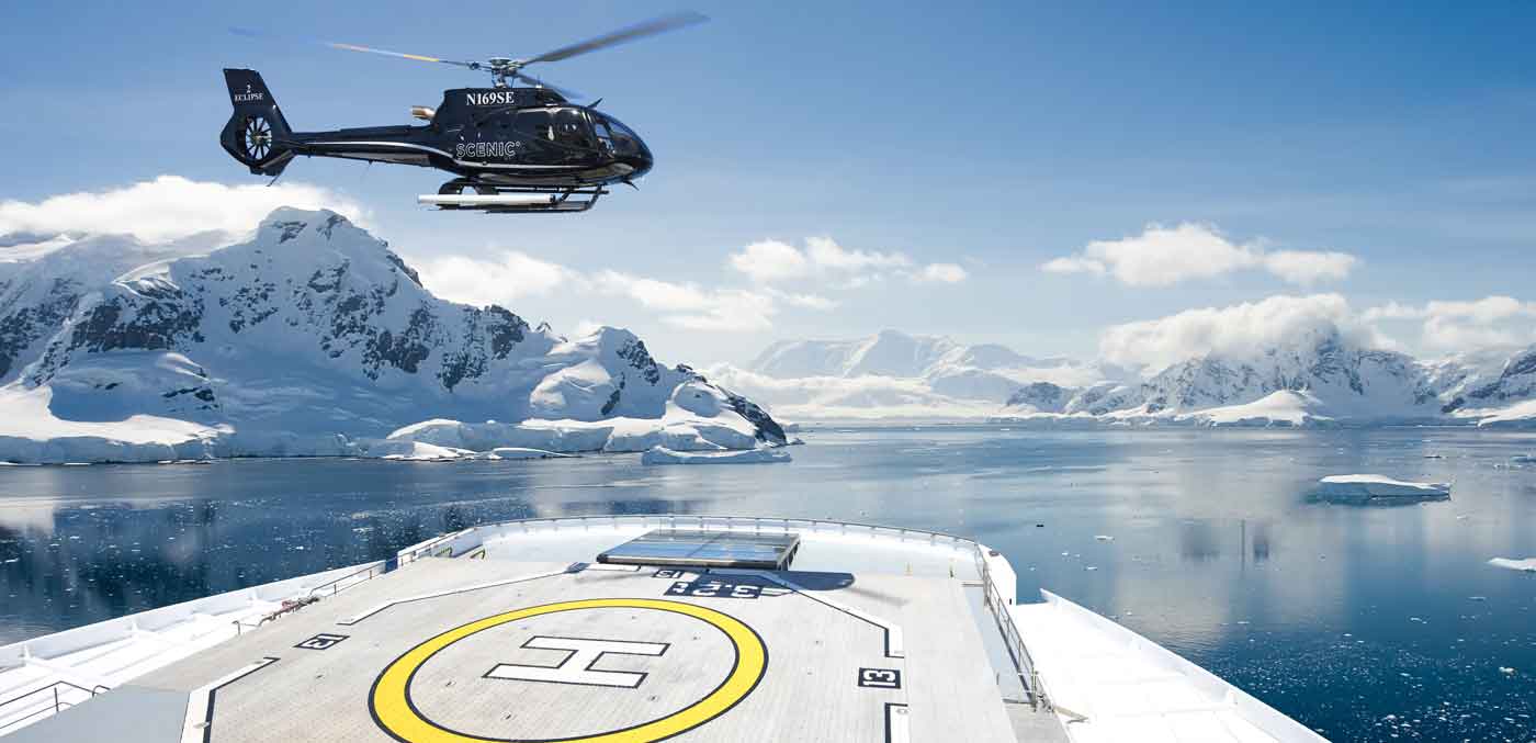 Helicopter in Antarctica