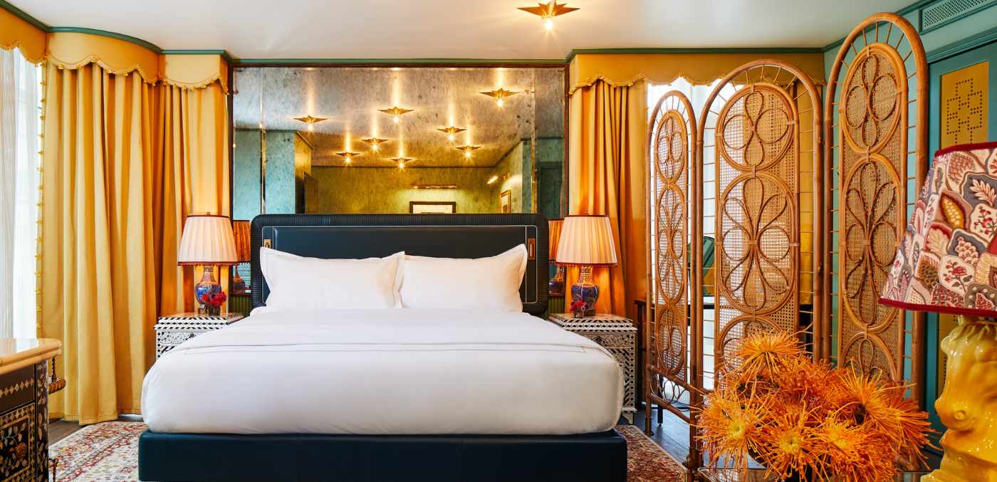 ornately decorated hotel suite