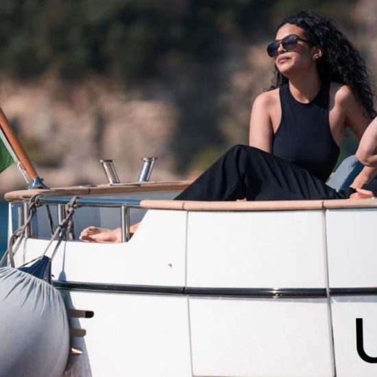 two people in uber boat