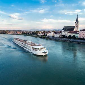 SS Beatrice cruising through Europe