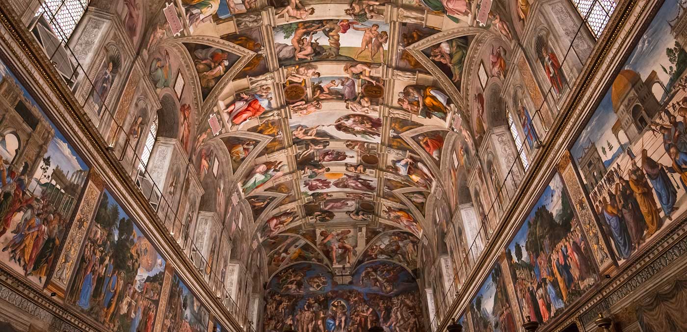 interiors and details of the Sistine Chapel, Vatican city